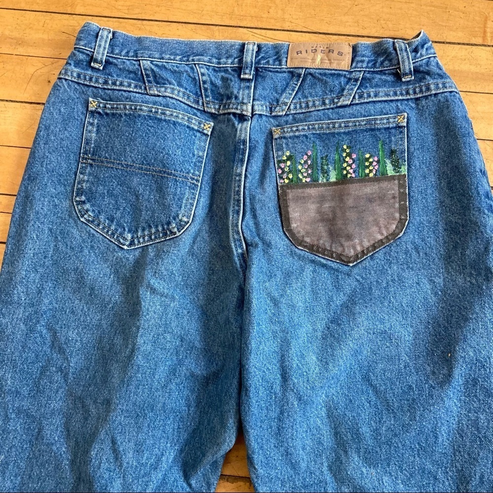 Riders by Lee Blue Straight Leg Jeans with Embroidered Pocket
